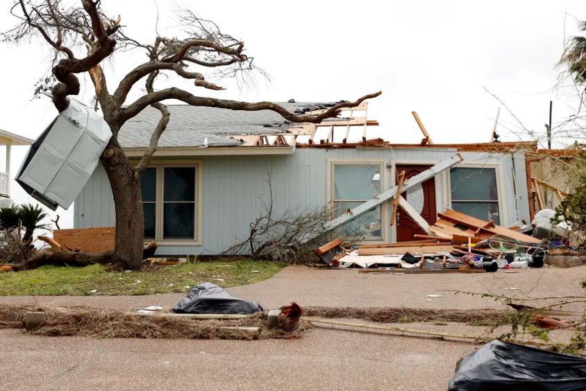 Damage from Hurricane Harvey near the Gulf Coast on Aug. 27, 2017. Harvey decimated much of the Texas coastline and destroyed homes throughout Greater Houston, including in the Katy area. Many area residents are still trying to recover from the historic storm.